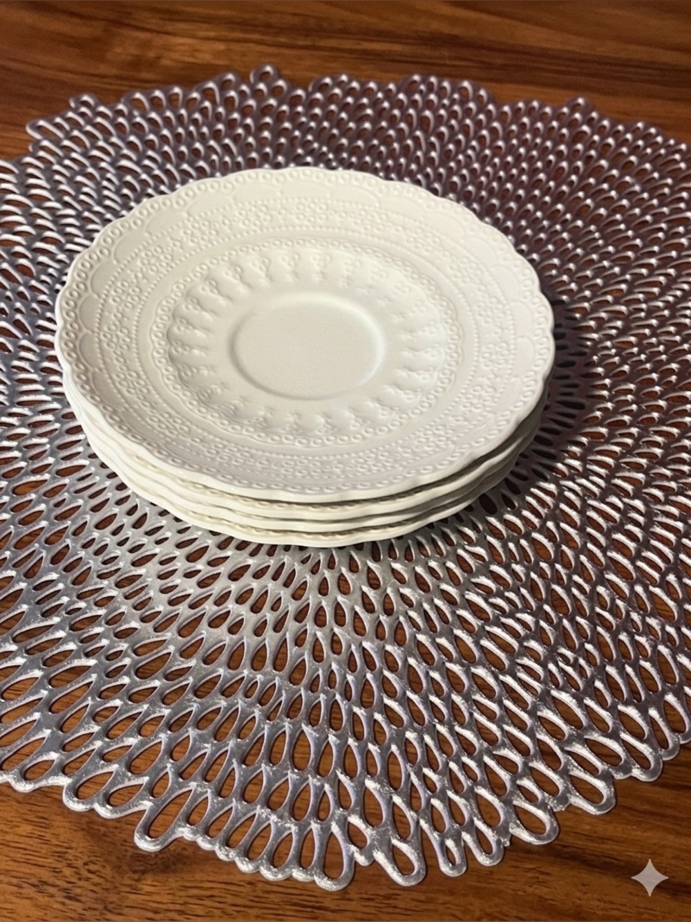🩷 Vintage Jewel by SPODE Saucer Plates (for cups), Made in England, Qty 4